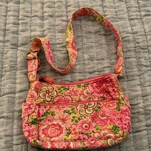 Floral Pink and Green Vera Bradley Crossbody Bag